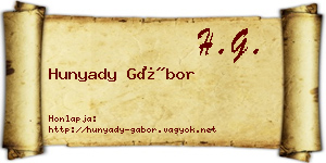Hunyady Gábor névjegykártya