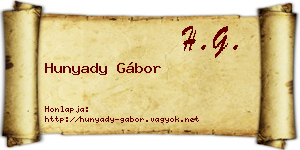 Hunyady Gábor névjegykártya